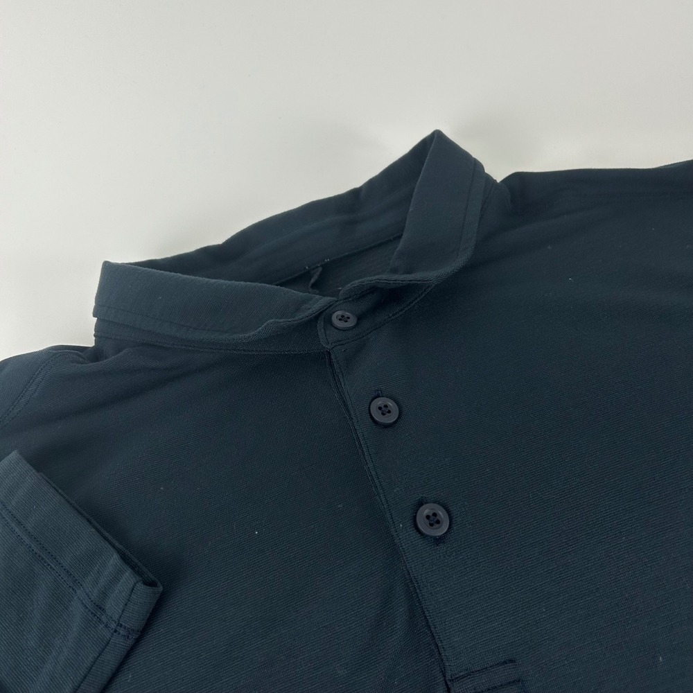 Lululemon Mens XL Evolution Long Sleeve Polo Shirt Blue Preppy Tech Fabric
